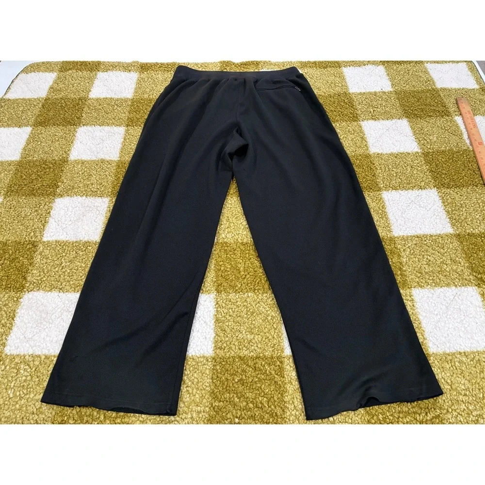 Nike Mens XL Black Wide Leg Athletic Track Pants Ankle Zip Back Pocket XL